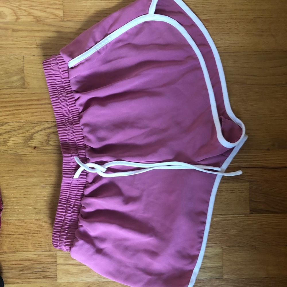 Pink drawstring shorts
